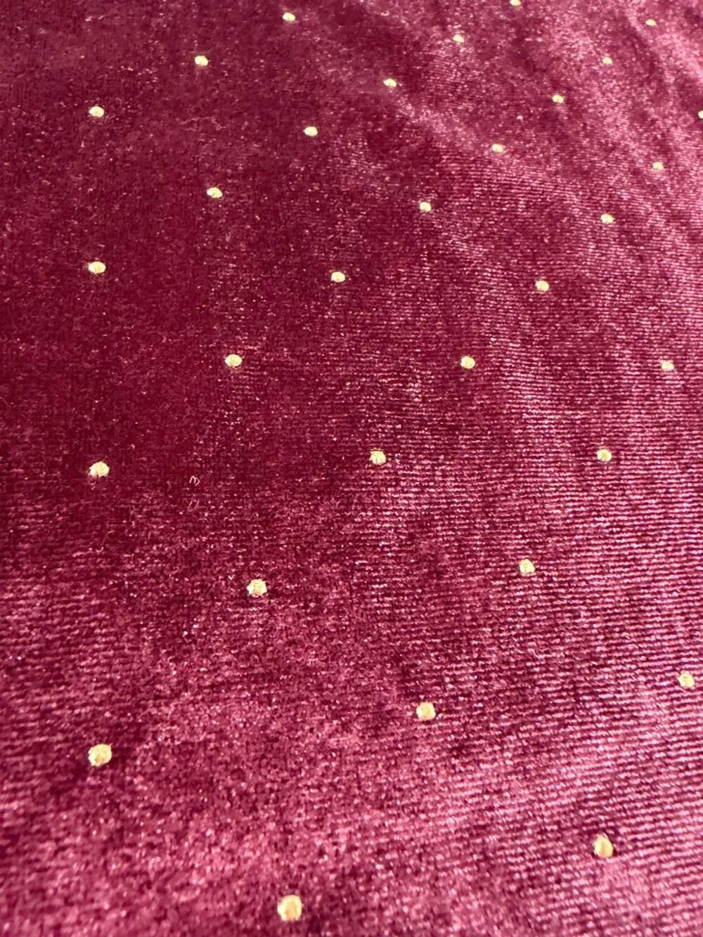 Old Navy Girls Velvet Long Sleeve Top Burgundy Gold Polka Dot Size 8 Holiday